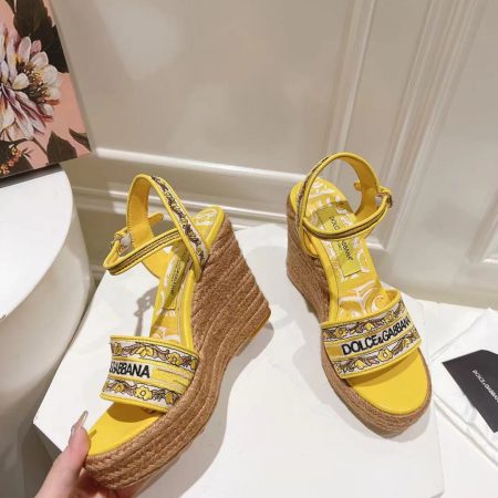 Dolce & Gabbana Hemp Rope Wedge Sandals - Image 3