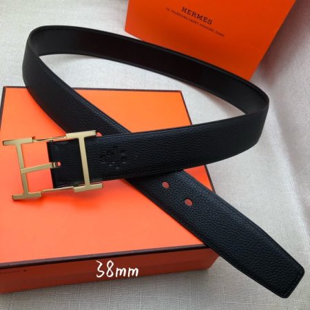 Hermes H Belt Buckle & Reversible Black For Women, Women Belt 380MM