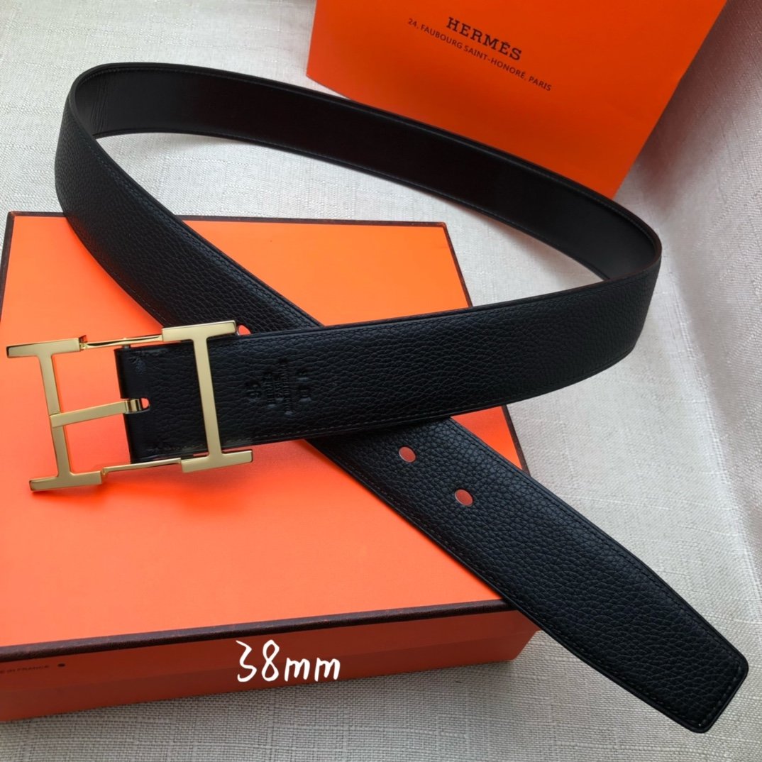 Hermes H Belt Buckle & Reversible Black For Women, Women Belt 380MM - Image 1