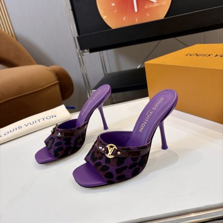 LV High-Heeled Slippers - Image 4