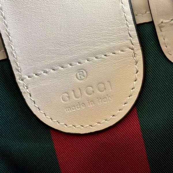 Gucci GG Emblem Mini Bag in Beige and White GG Fabric