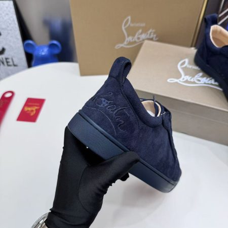 Christian Louboutin Navy Suede Couple's Shoes - Image 5