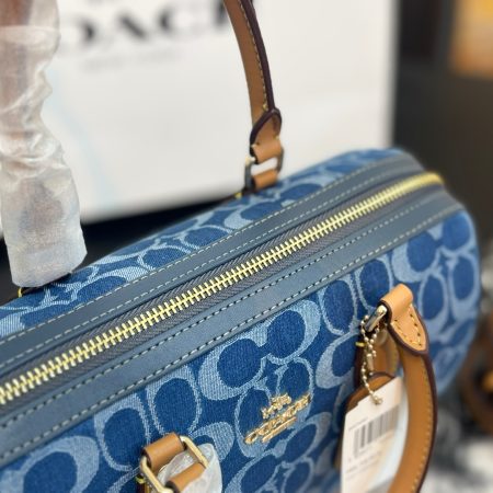 Coach Denim Mini Boston Bag - Image 4
