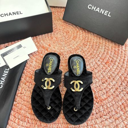 Chanel CC Logo Thong Sandals - Image 2