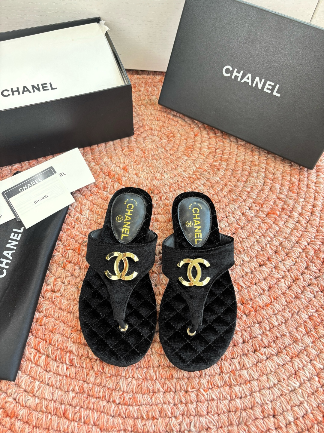 Chanel CC Logo Thong Sandals - Image 2