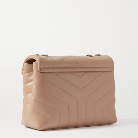 SAINT LAURENT Loulou small quilted leather shoulder bag beige - Image 3