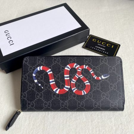 Gucci Unisex GG Supreme Printed Long Zipper Wallet - Image 8