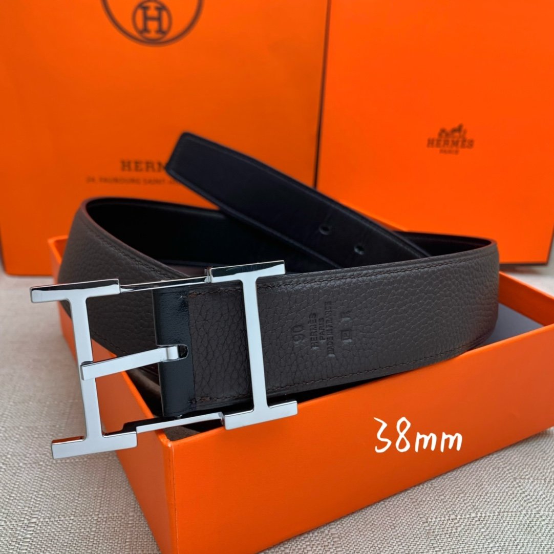 Hermes H Belt Buckle & Reversible Black For Women, Women Belt 380MM - Image 9