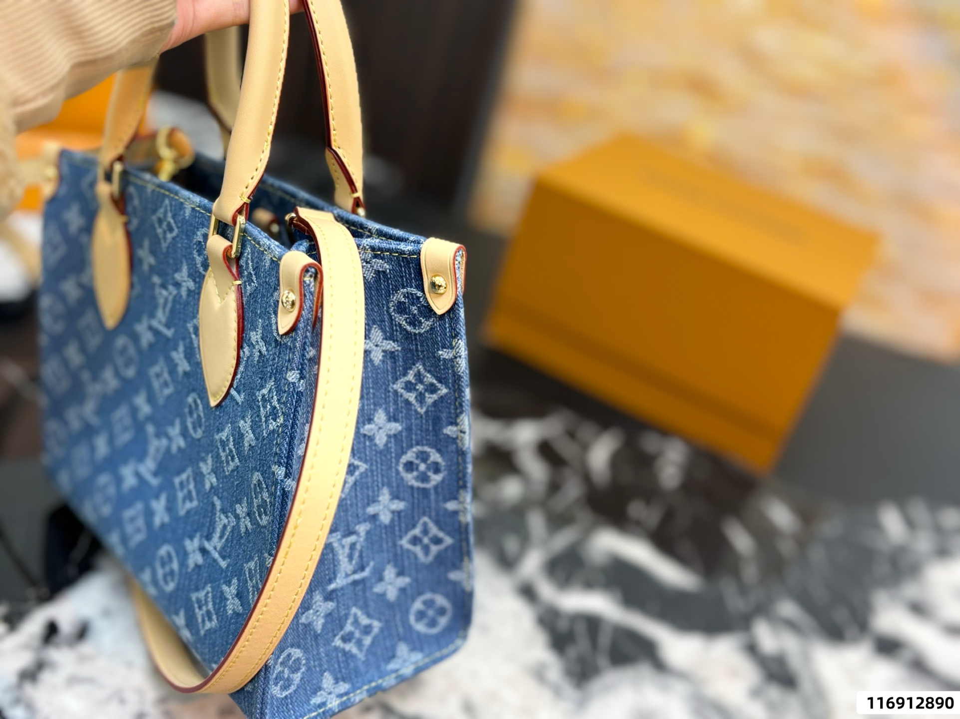 LV Monogram Denim OnTheGo PM Bag - Image 3