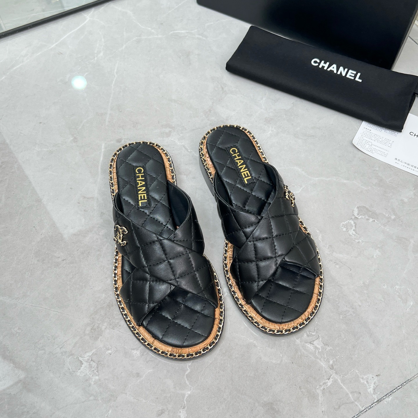 Chanel women's gold sandals - Image 1
