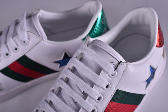 Gucci Ace Embroidered Low-Top Sneaker WITH COLORFUL STARS 431942-A38G1 - Image 11