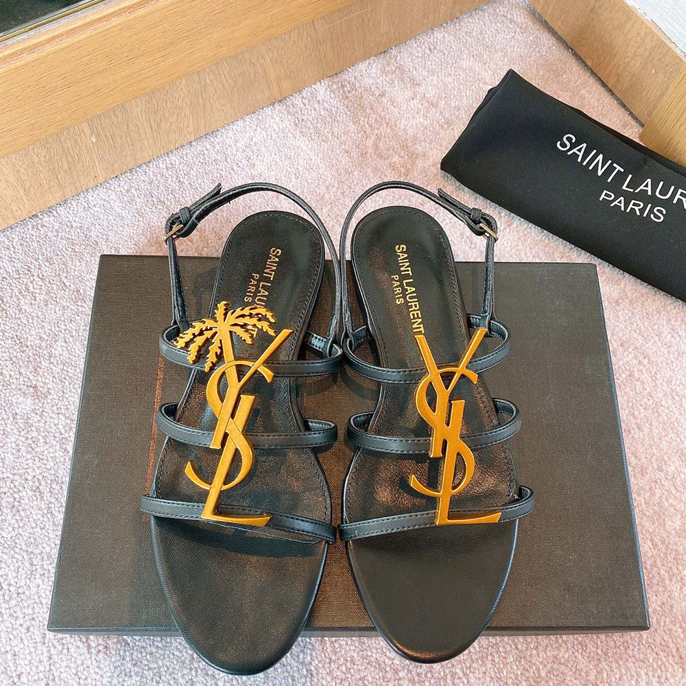 Saint Laurent YSL Open-toe Fashion Goes With Everything Slide Sandal - Image 3