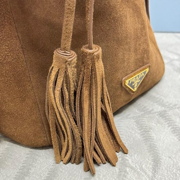 Prada Suede Bucket Bag 10A quality 1BE079