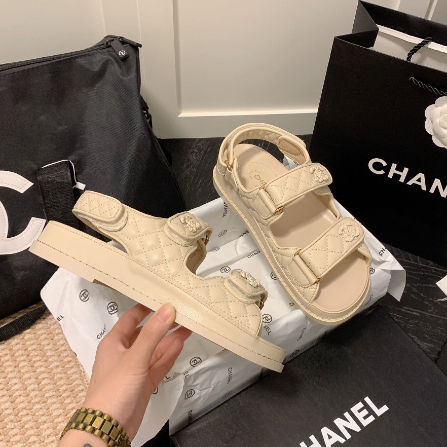 Chanel Velcro Slide Sandals Slippers Slide - Image 7