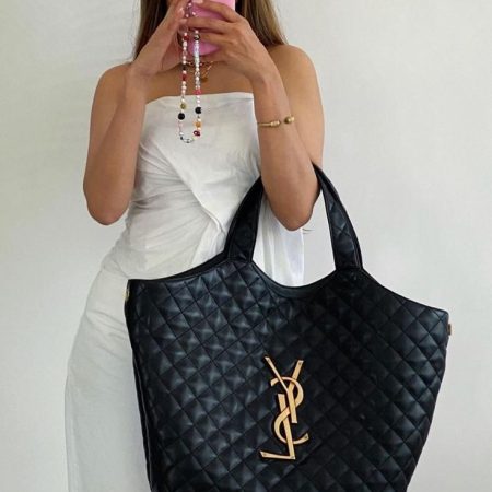 YSL Icare Maxi Shopping Bag Black - Image 2