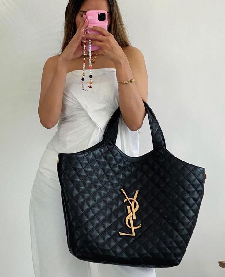 YSL Icare Maxi Shopping Bag Black - Image 2