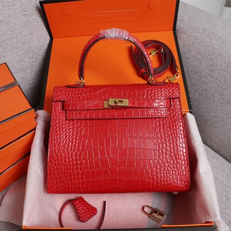 Hermes Kelly Gold Buckle Bag-Crocodile - Image 22