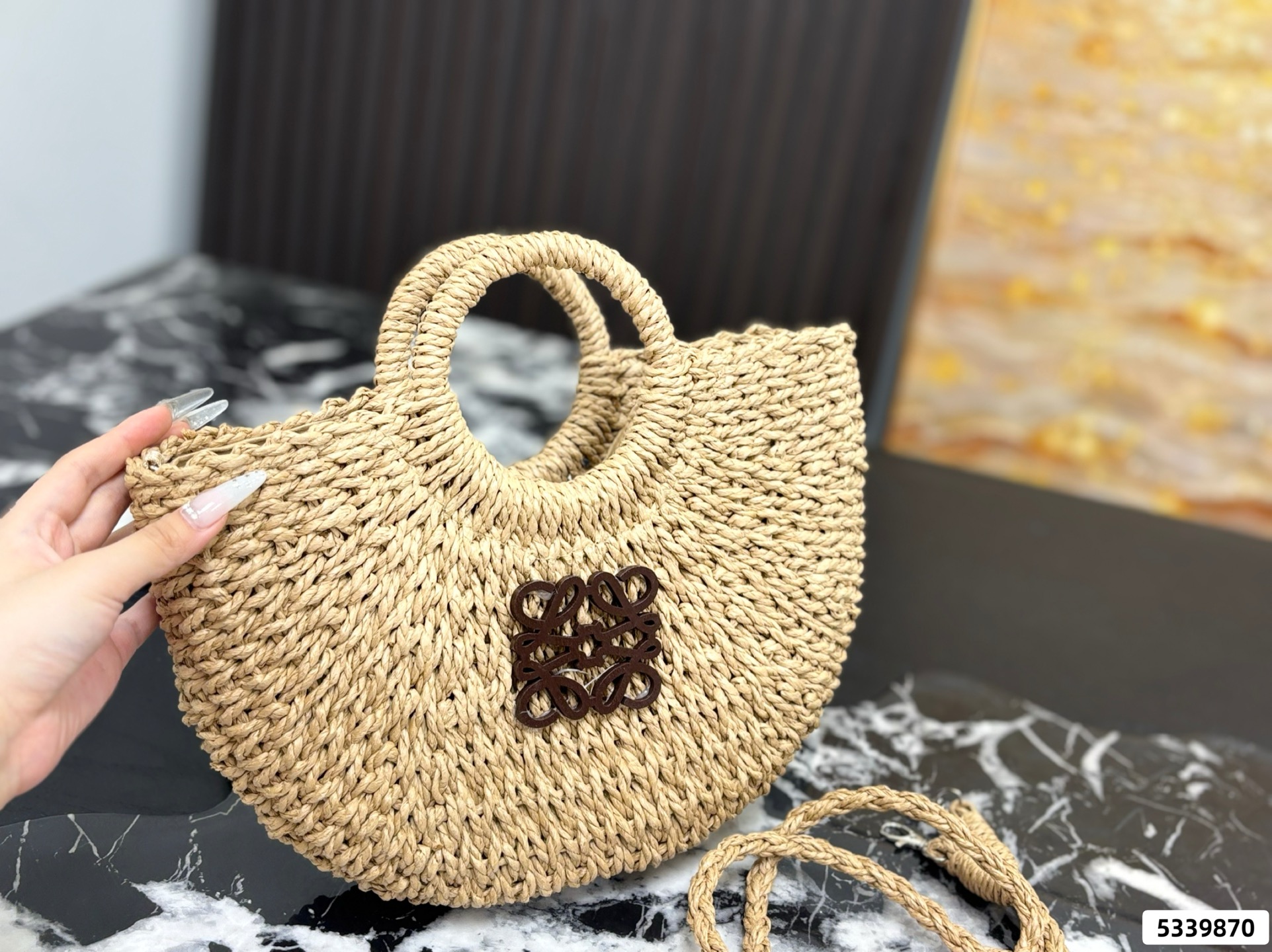 Loewe Anagram Basket Woven Shopping Bag - Image 2