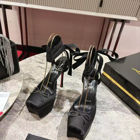 Christian Louboutin Cassia Lace Up Alta High Heels - Image 2