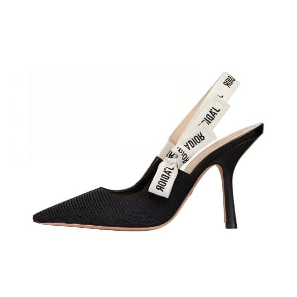 Dior J'Adior Embroidered Lace Halter Heels Slide Sandal 7A