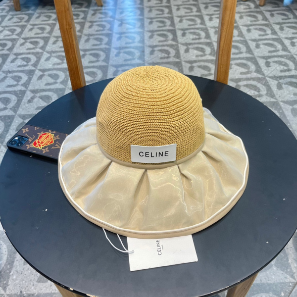 Ceiline Straw Sun Hat With Bow Split Back Sunhat