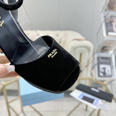 Prada Buckle Square-Heel Sandals - Image 8