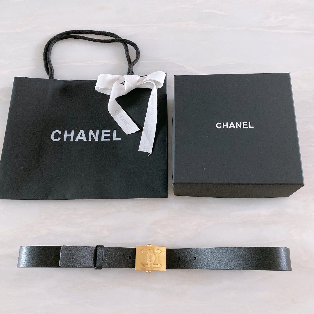 Chanel Belt With Ribbon Buckle Black Women Belt 30MM - Image 5
