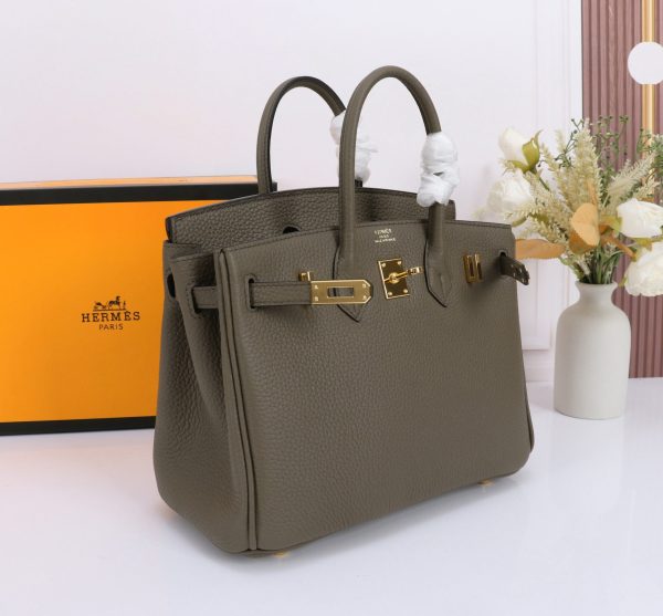 Hermès Etain Togo Birkin 25 Gold Hardware Bag - 10A Mirror Version