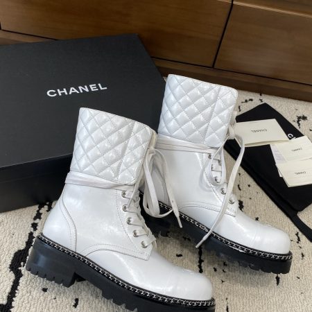 Chanel Crack Combat Boots