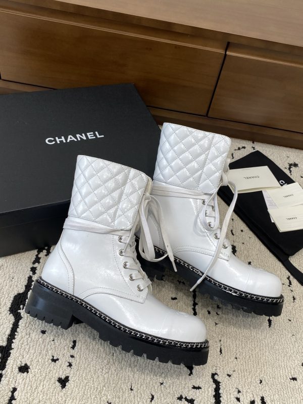 Chanel Crack Combat Boots