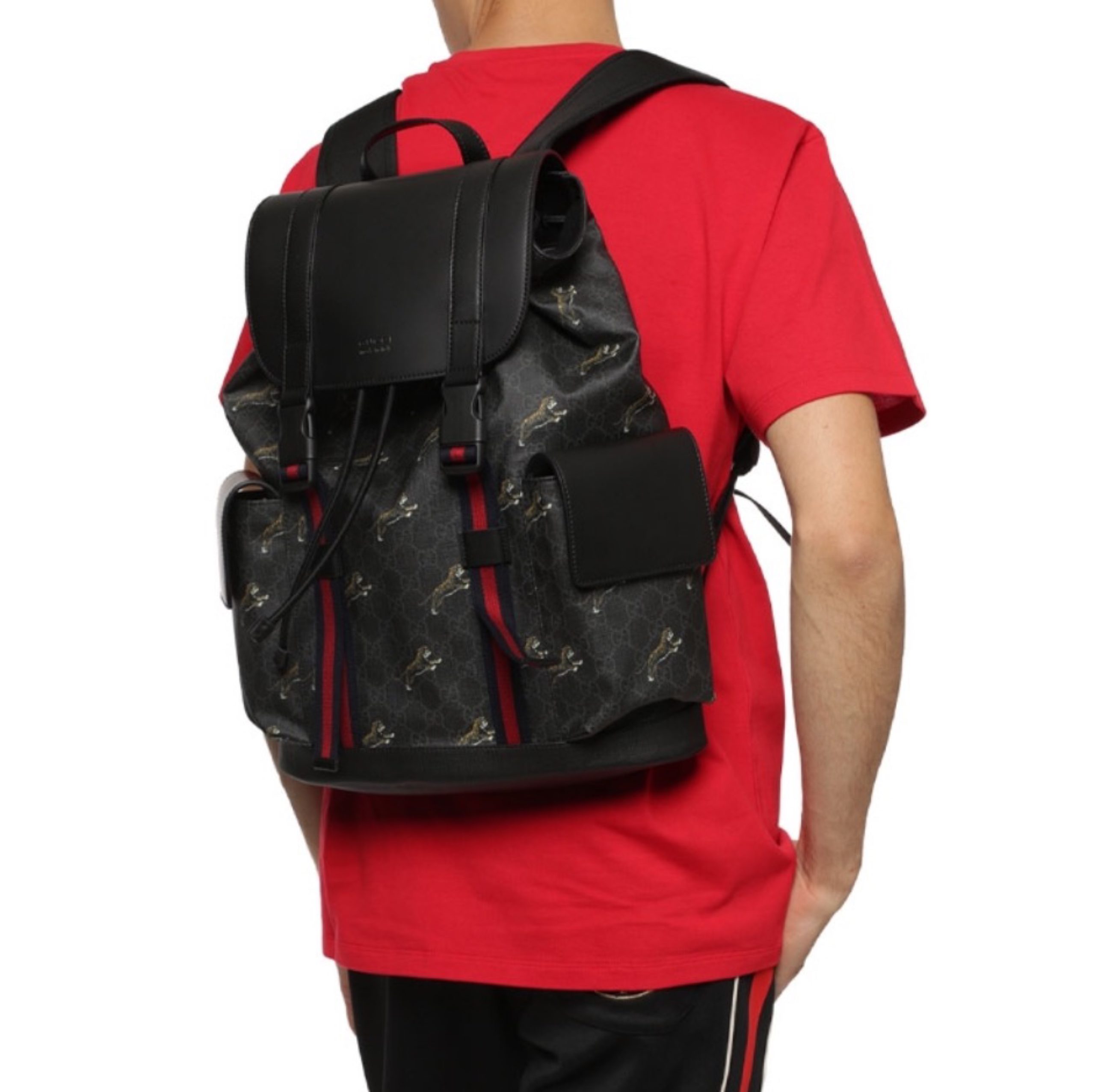 Gucci Striped Webbing Backpack - Image 2
