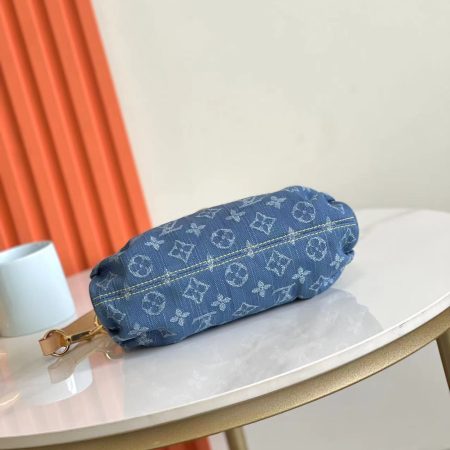 LV Monogram Denim Mini Pleaty Shoulder Bag - Image 4