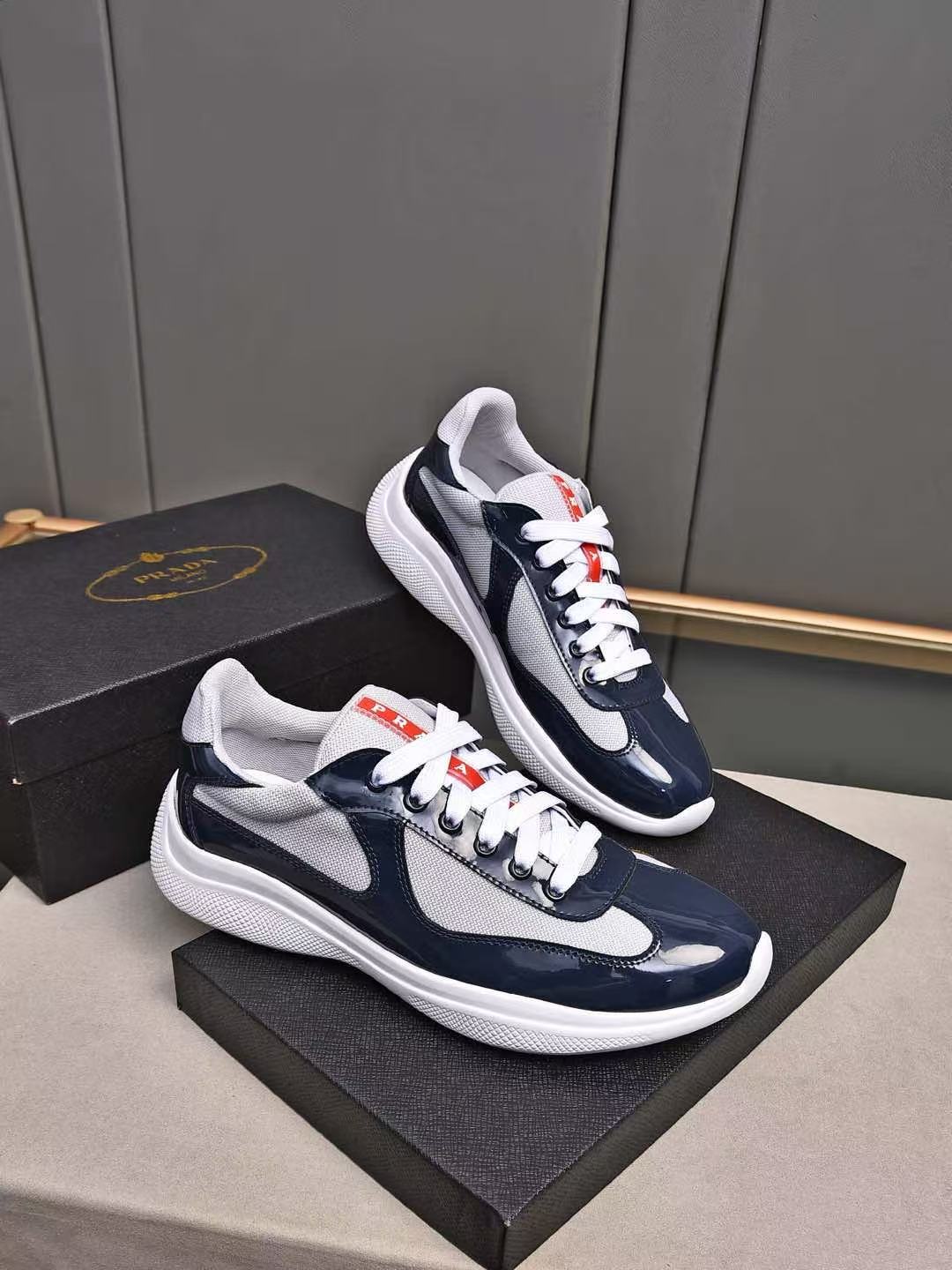 Prada Men Shoes Dark Blue - Image 3