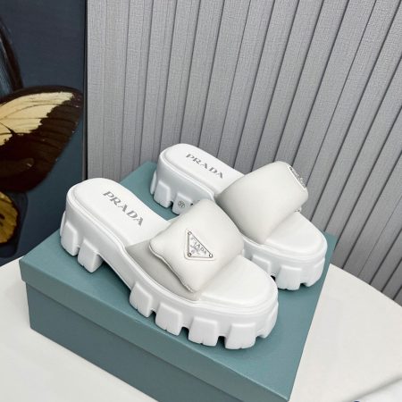 Prada Leather Platform Sandals Slide Sandal - Image 4