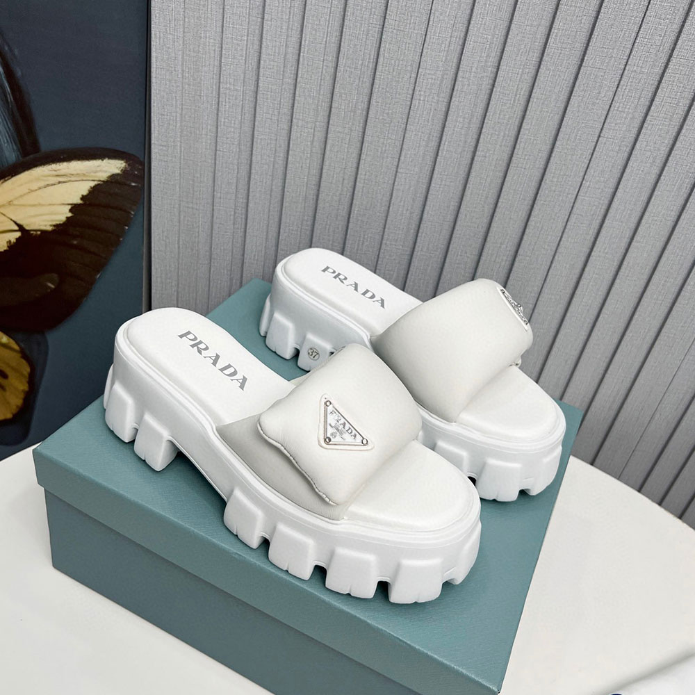 Prada Leather Platform Sandals Slide Sandal - Image 4