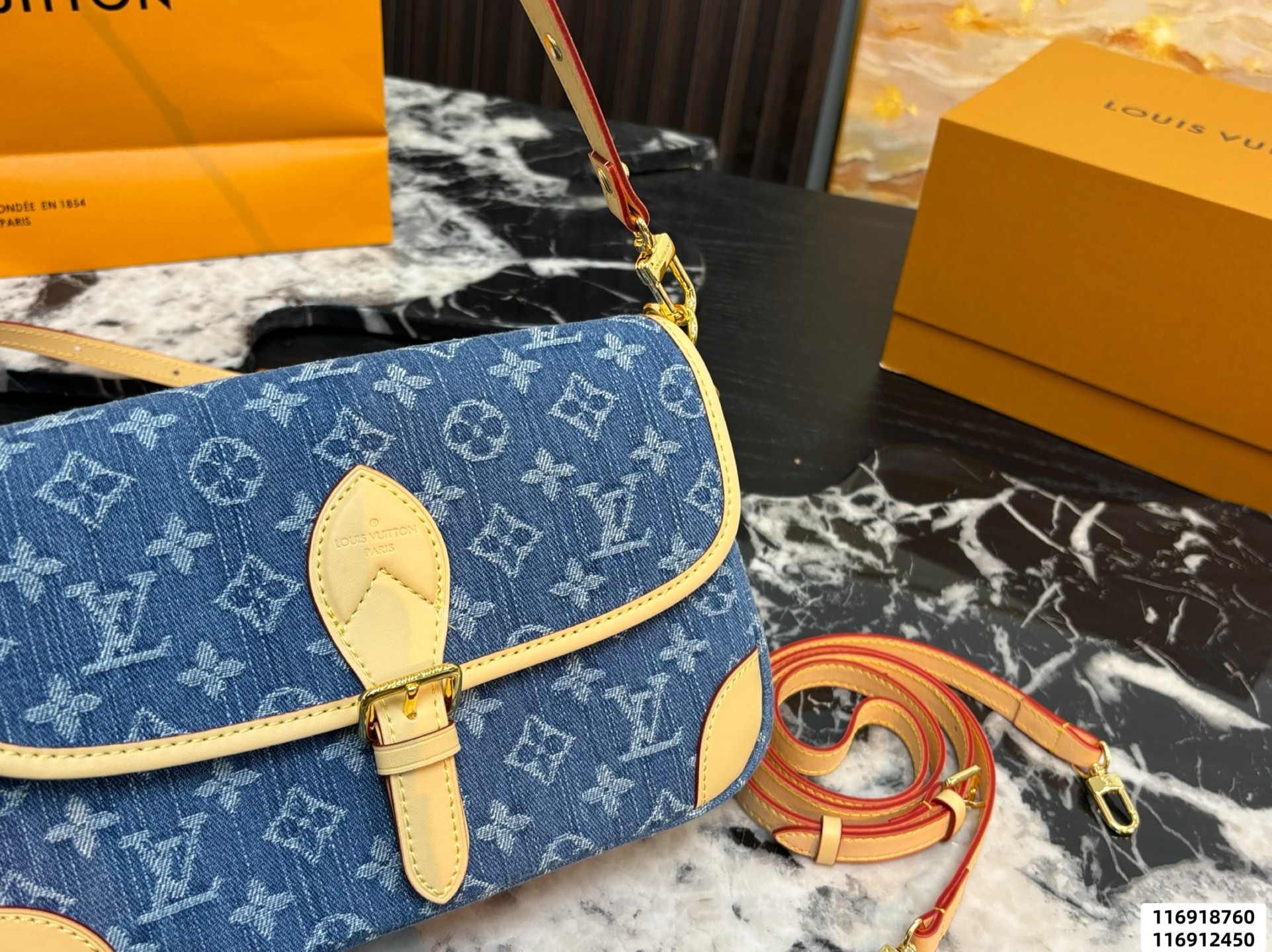 LV Diane Monogram Denim Bag - Image 4