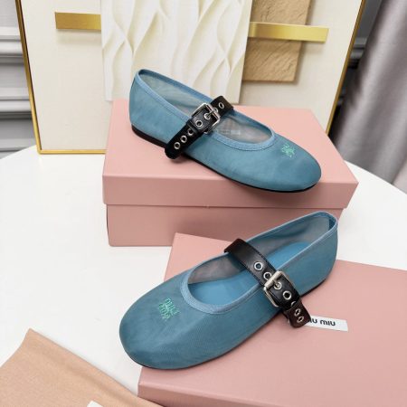 MIU MIU Anise Mesh Fabric Ballerinas - Image 6