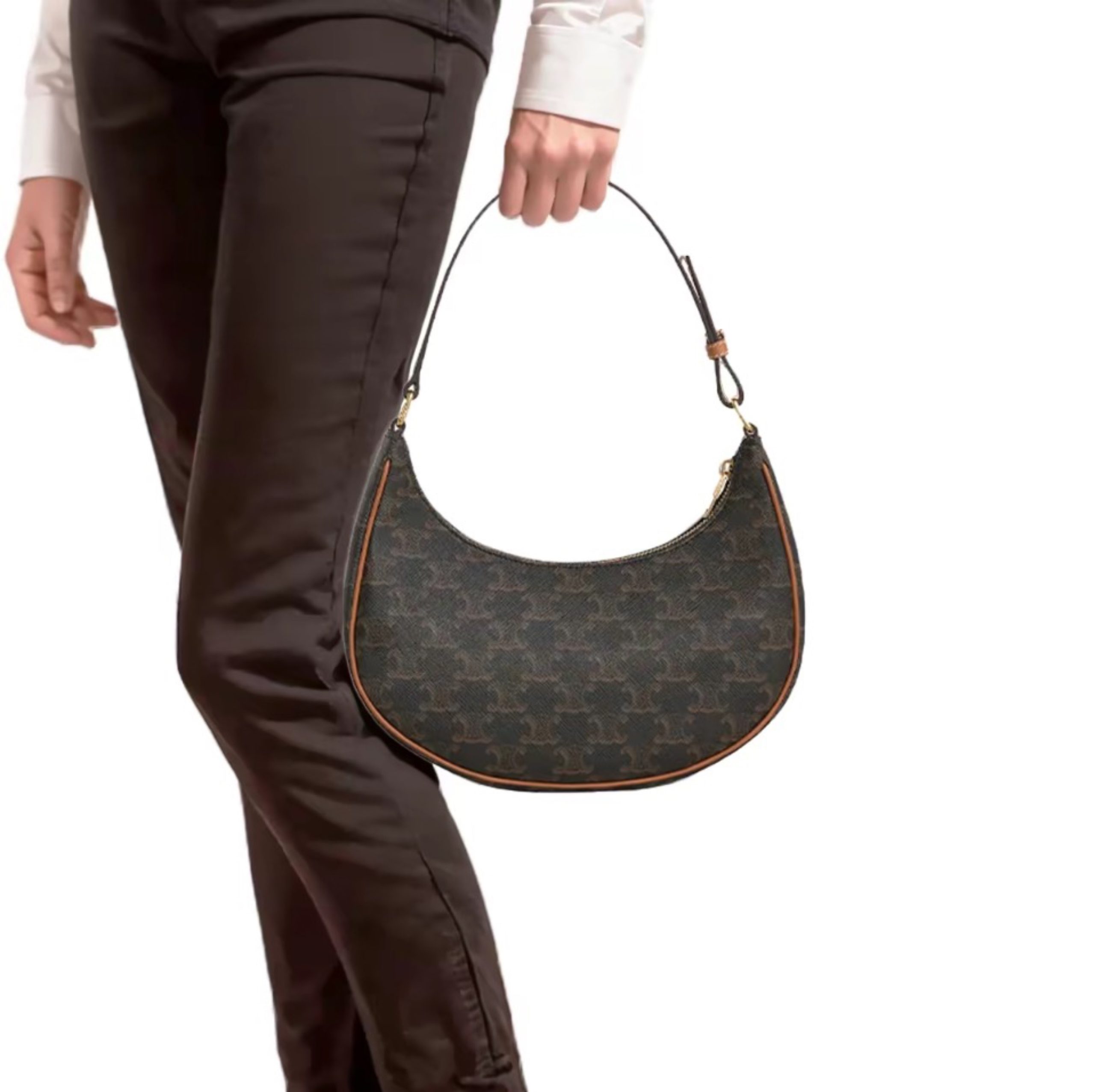 Celine Triomphe Half Moon Leather Handbag Shoulder Bag - Image 2