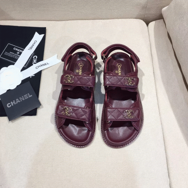 Chanel  Flat Velcro sandals Slide