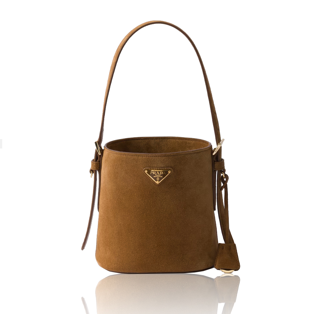 Prada Suede Mini Bucket Bag - Image 1