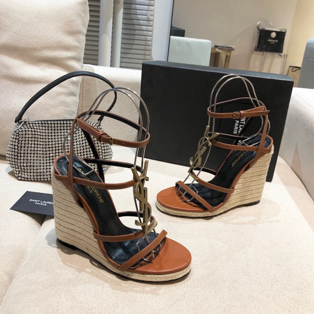 Saint Laurent YSL cassandra Wedge heel 12CM Slide Heels - Image 4