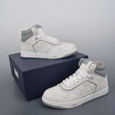 Dior B27 Sneakers High-Top White Gray (AAA High Quality Version) - Image 2