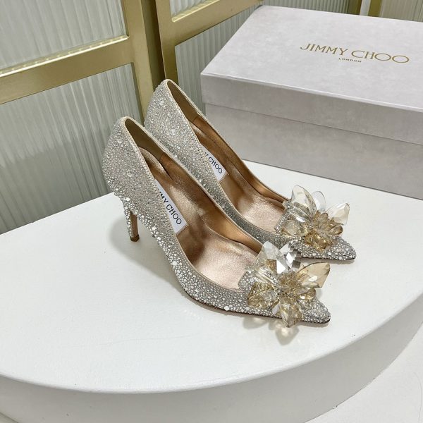 Jimmy Choo Allure Crystal Point Slide Sandal