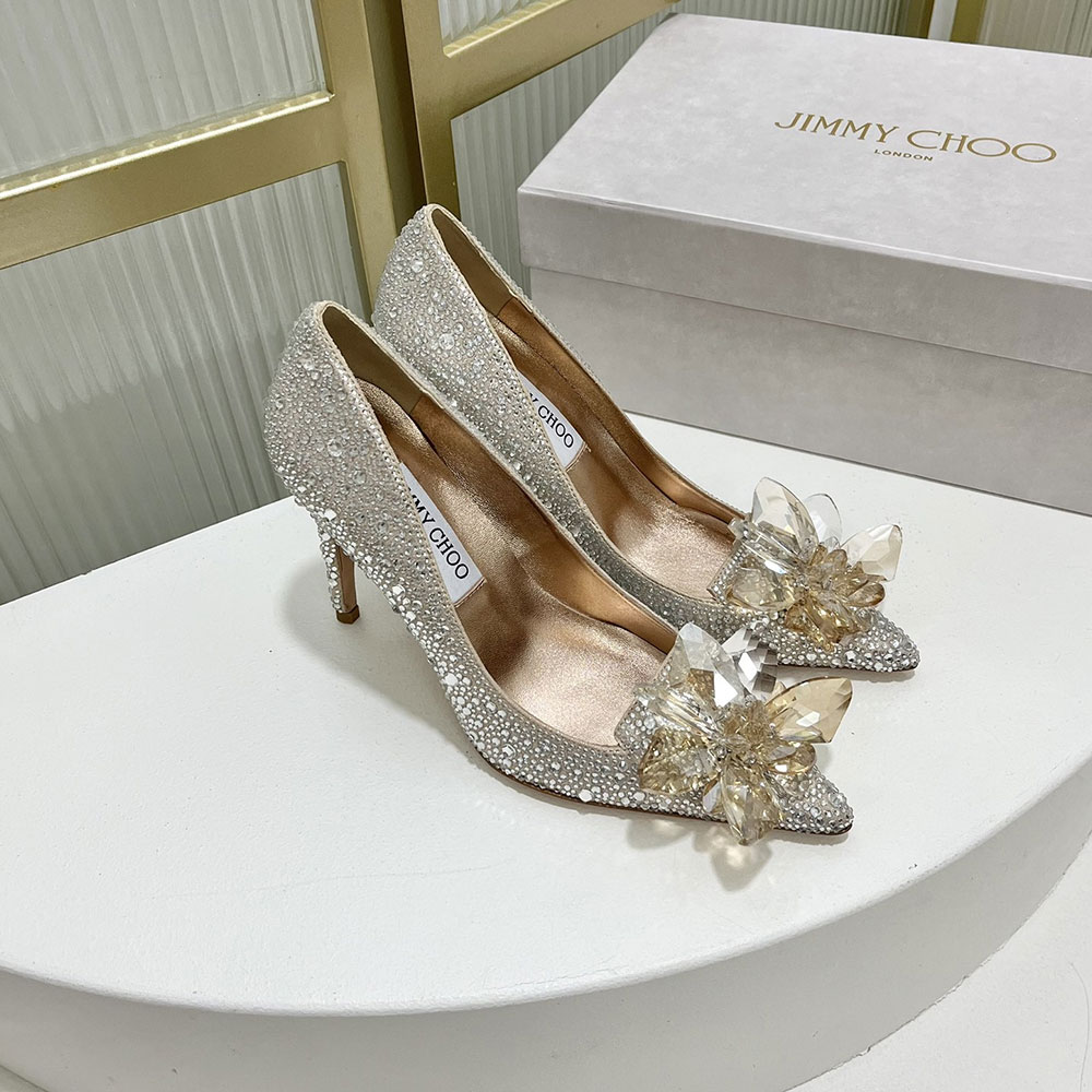 Jimmy Choo Allure Crystal Point Slide Sandal - Image 16