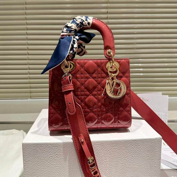 Dior Small Lady Bag - Lacquered Calfskin