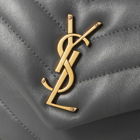 SAINT LAURENT YSL Loulou small quilted leather shoulder bag grey - Image 2
