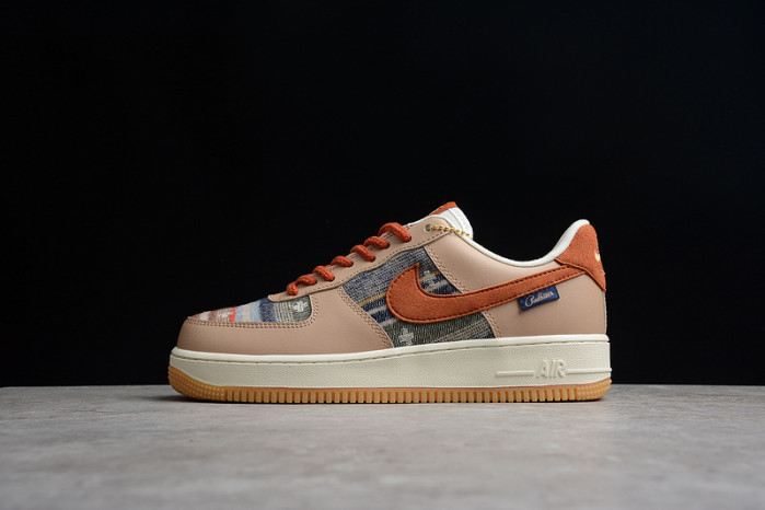 Nike Air Force 1 07 ESS White Brown Metallic Gold CW2288-686 - Image 2