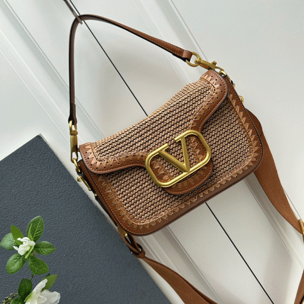 Valentino Garavanialltimewoven leather shoulder bag