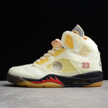 Off-White Air Jordan 5 Sail Fire Red DH8565-100 - Image 15