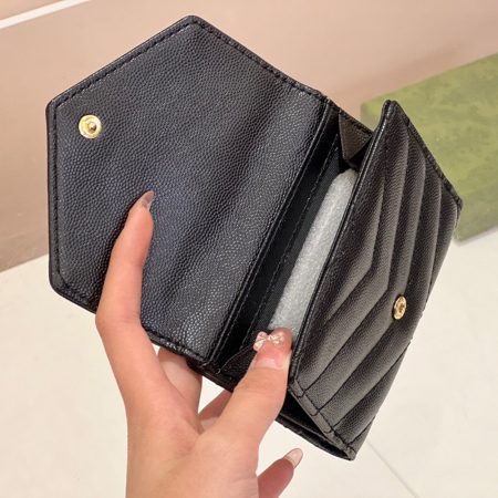 YSL Classic Button Card Holder & Coin Wallet - Image 5